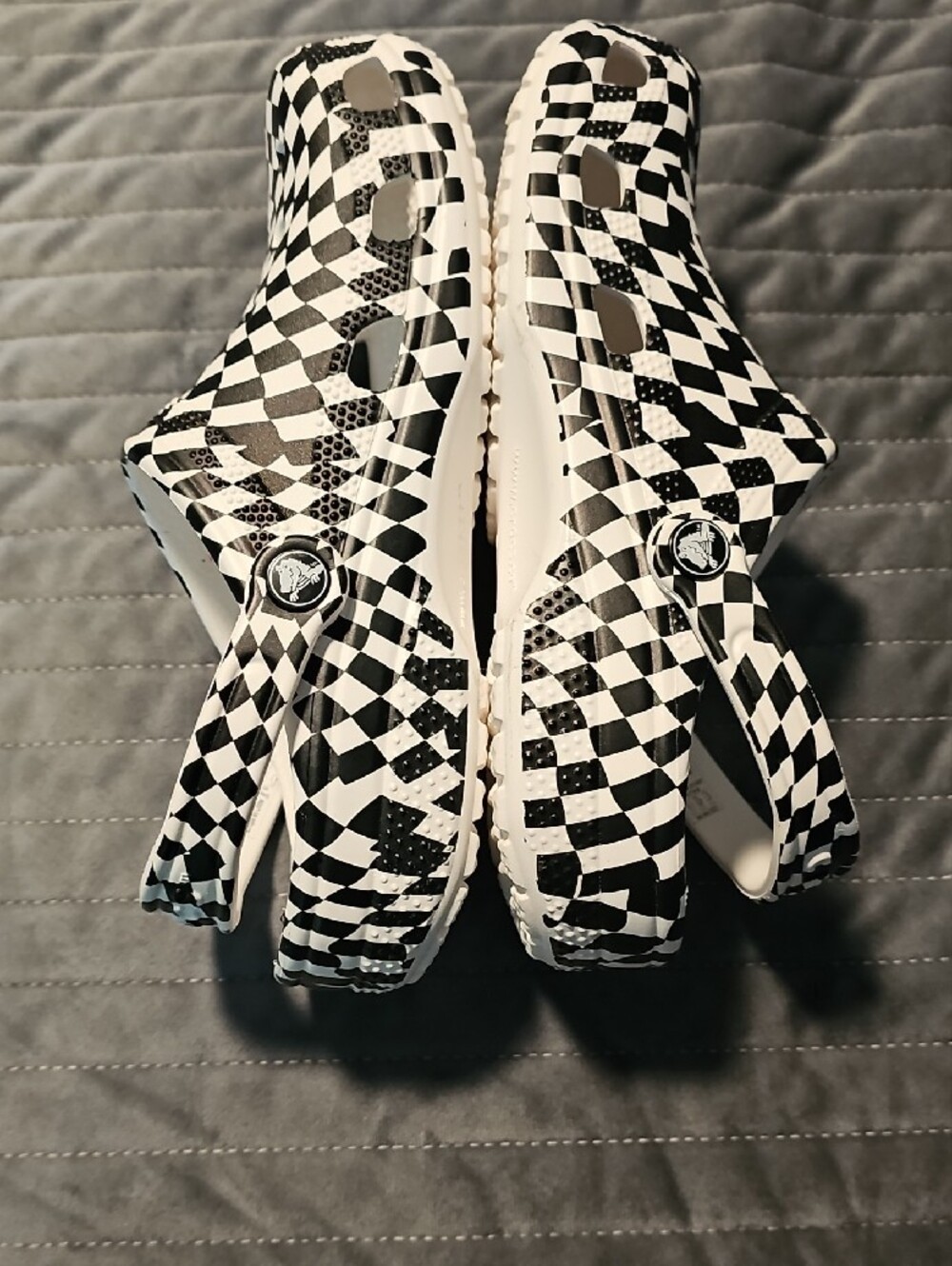 CROCS Black & White Checkered Classic Clog - Picture 7 of 7